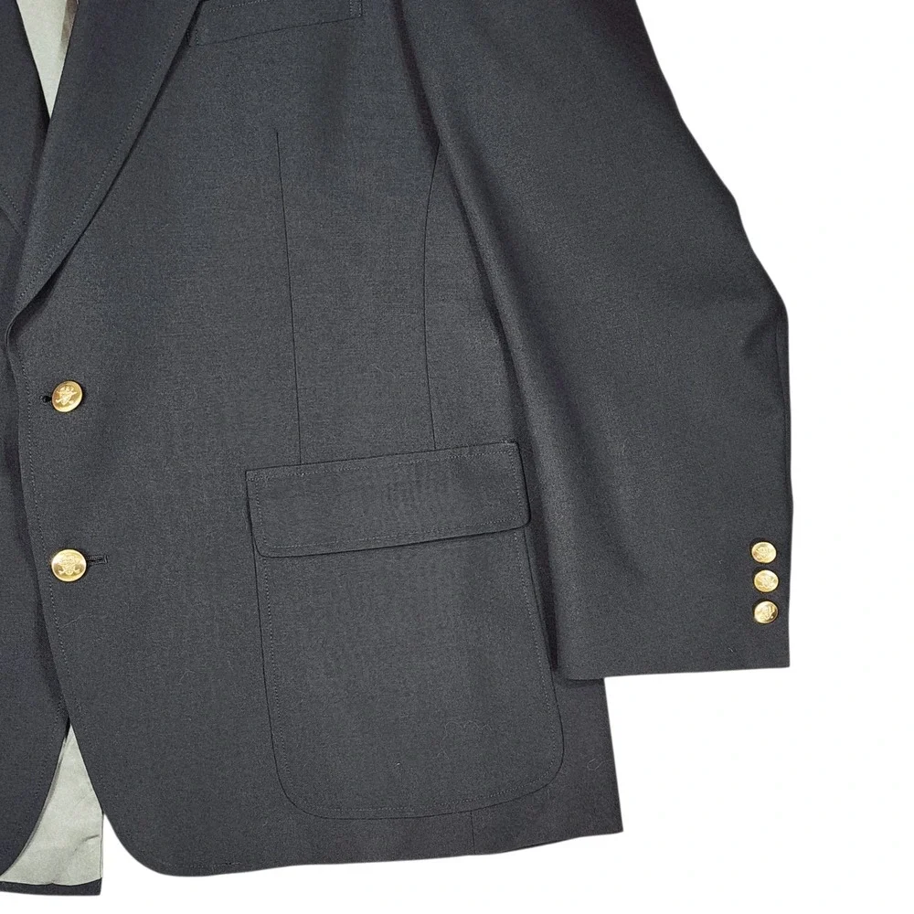 Vtg Jack Nicklaus Blazer 46R Men‎ Black Tournament Series Sport Coat Preppy Golf